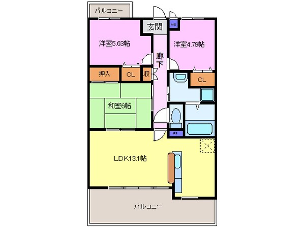 フィオーレ観月の物件間取画像